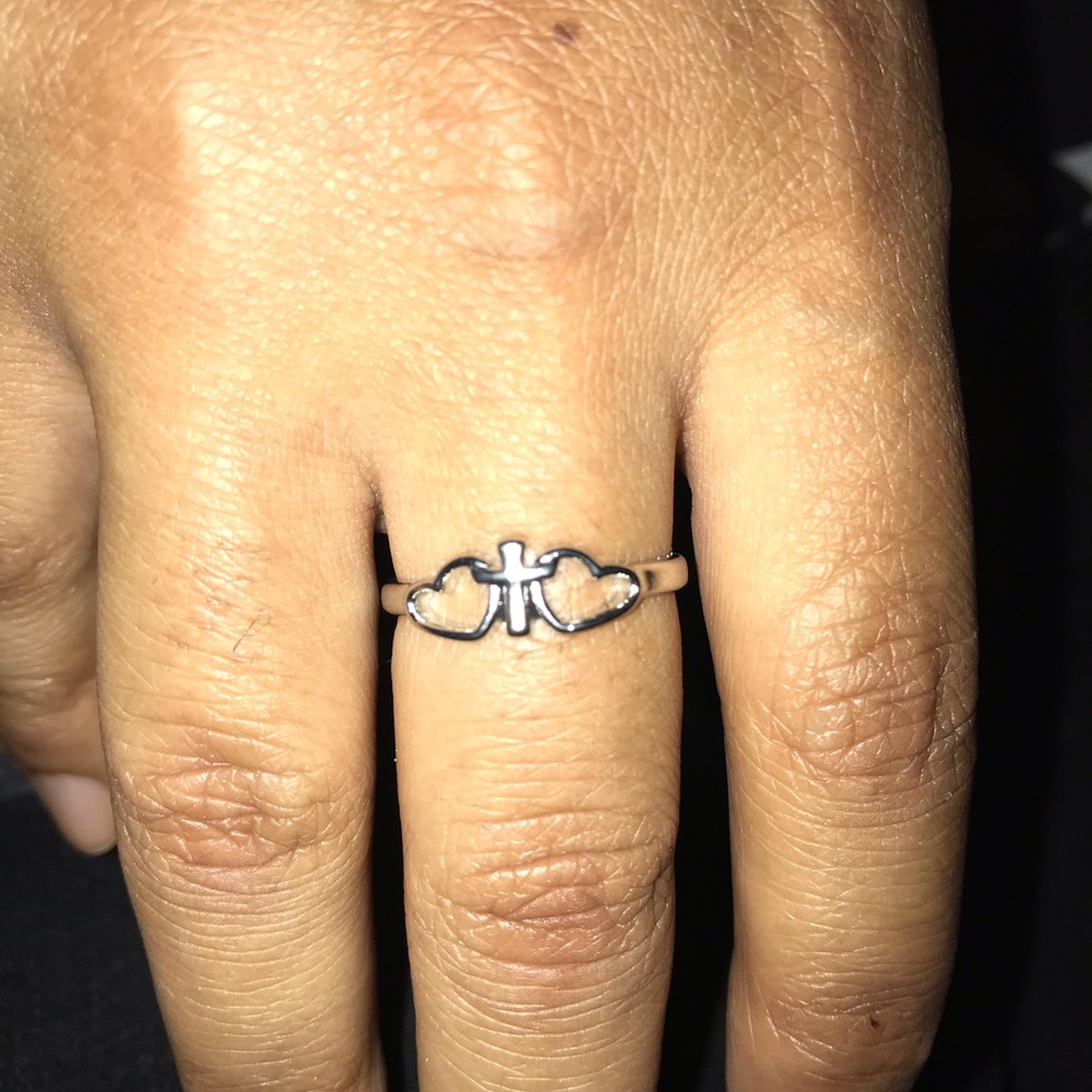 Heart Cross Promise Ring